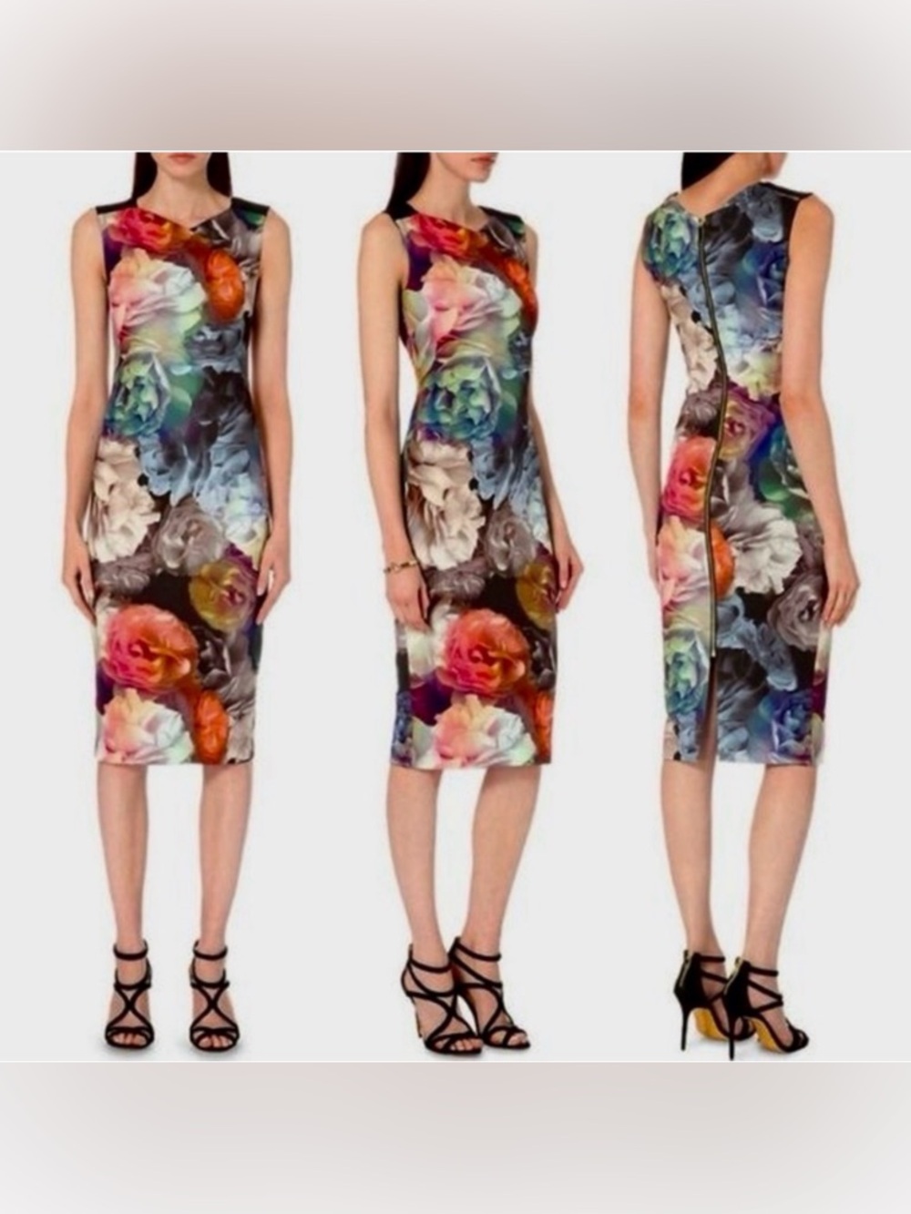 Ted Baker Mayzi technicolor bloom midi dress-size 6 US, Ted baker 2